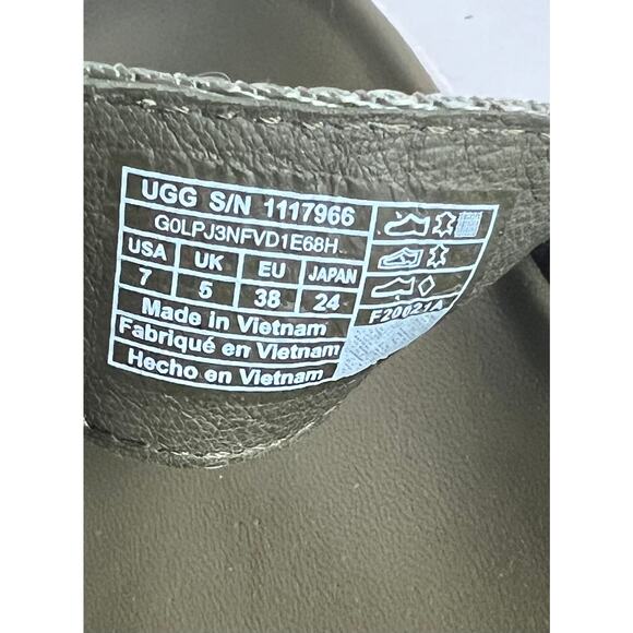 NWOT UGG Women's Eeba Gladiator Green and White Leather Hook and Loop Sandal 7 - Picture 10 of 11
